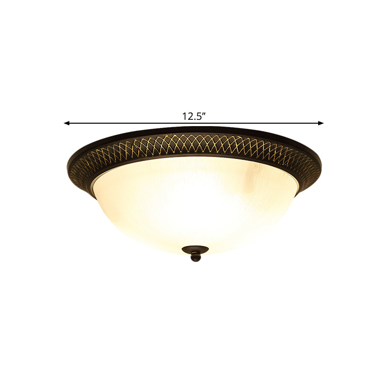 Opaline Glass Brass Flush Mount Led Ceiling Light For Hallway - Classic & Stylish 12.5’/15’ W