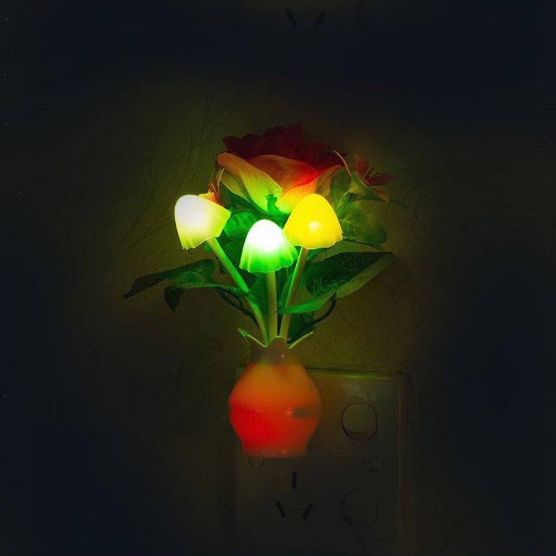 Modern Lilac Blossom Led Night Lamp: Multicolored Light Plug-In Wall Lighting Multi-Color