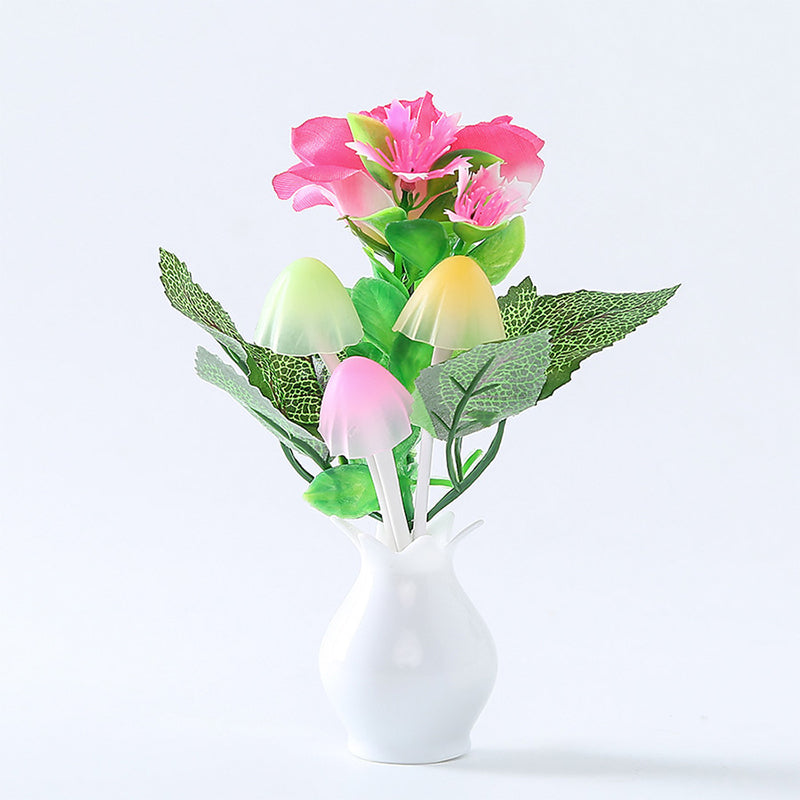 Modern Lilac Blossom Led Night Lamp: Multicolored Light Plug-In Wall Lighting