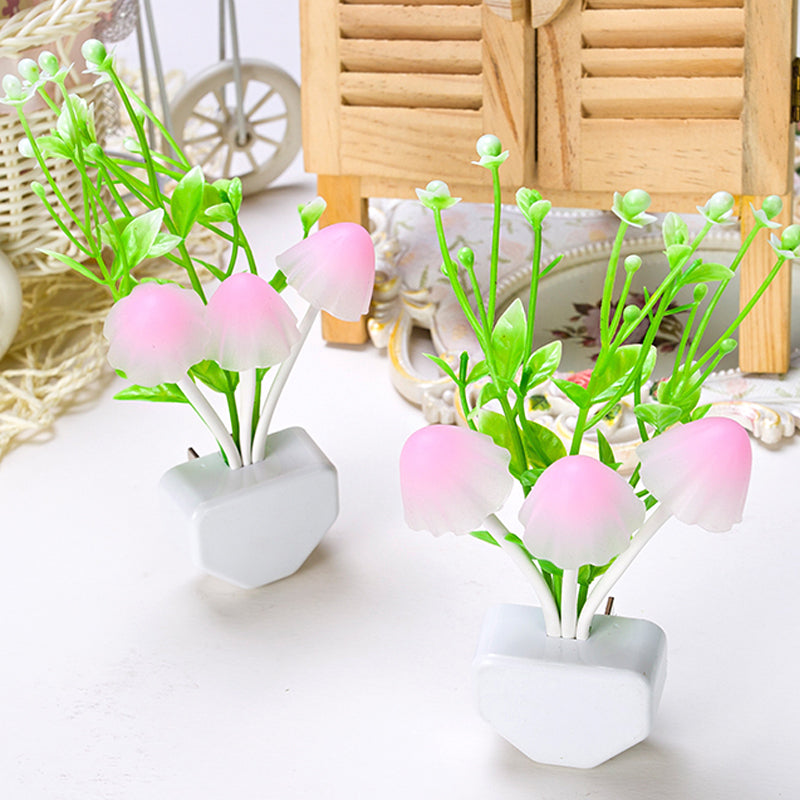 Green Plug-In Led Night Light With Multi-Colored Decorative Seaweed Design Multi-Color