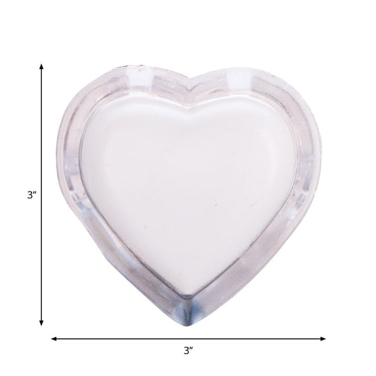 Modern Clear Wall Nightlight With Led Plug-In - Love Heart Plastic Shade