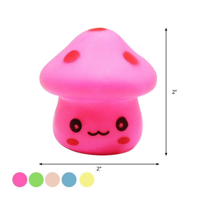 Mini Mushroom Led Nightlight - Cartoon Plastic Nursery Wall Lamp In 7 Color Light Options