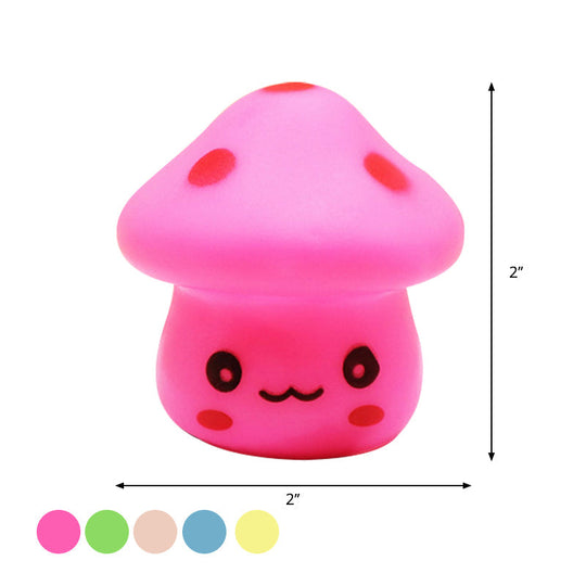 Mini Mushroom Led Nightlight - Cartoon Plastic Nursery Wall Lamp In 7 Color Light Options