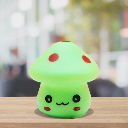 Mini Mushroom Led Nightlight - Cartoon Plastic Nursery Wall Lamp In 7 Color Light Options