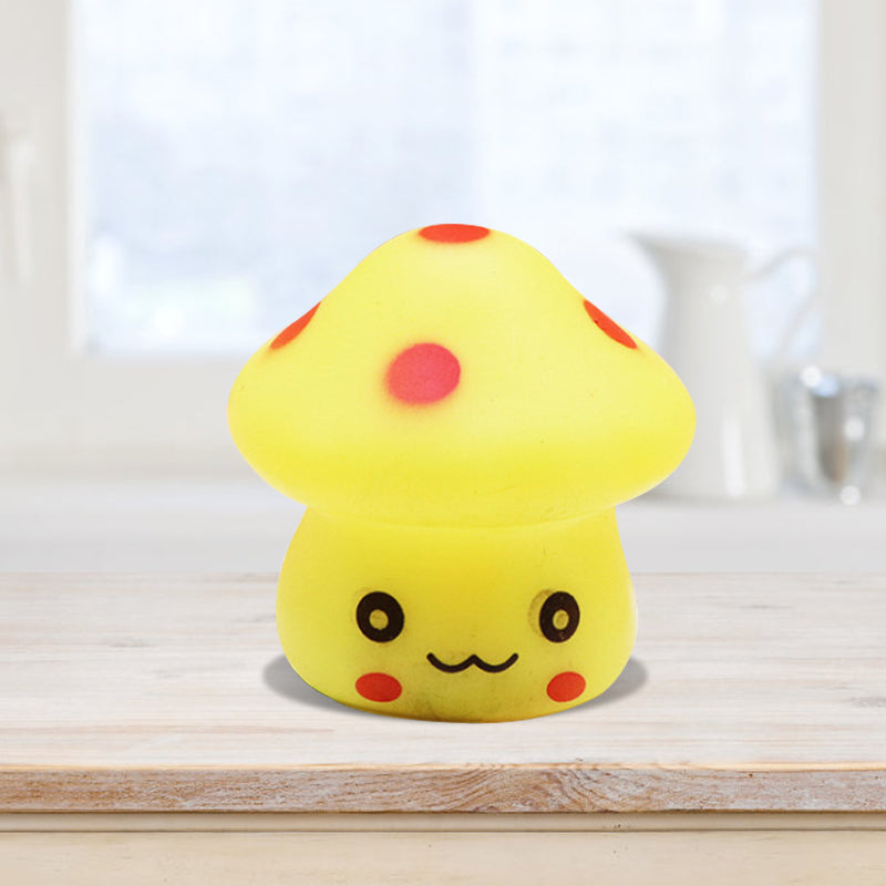 Mini Mushroom Led Nightlight - Cartoon Plastic Nursery Wall Lamp In 7 Color Light Options