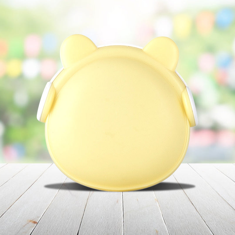 Plastic Wall Nightlight - Cartoon Bear Design With Light Sensor And Led Pink/Blue/White