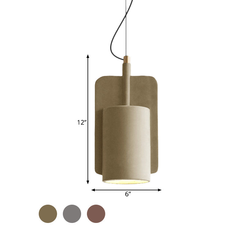 1-Light Cement Drop Pendant Factory Multi-Color Half-Cylinder Ceiling Lamp