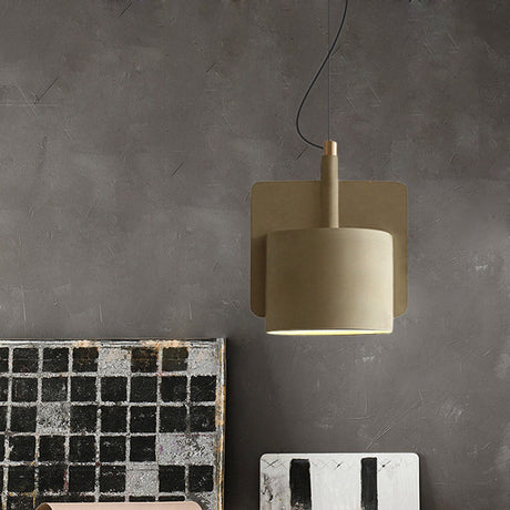 Nordic Single-Bulb Half Shade Pendant Light In Red/Grey/Yellow For Bedside Yellow