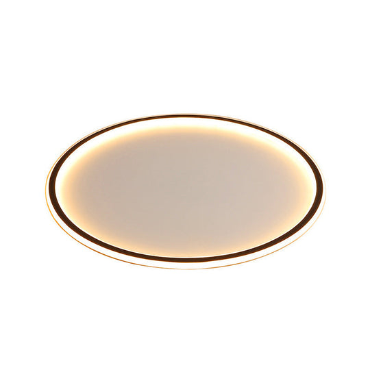 Ultrathin Flush Mount Led Ceiling Lamp In Black - Simple Acrylic Design For Living Room 16/19.5/23.5