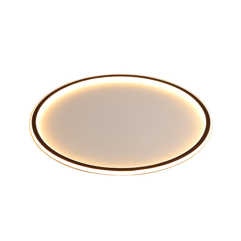Ultrathin Flush Mount Led Ceiling Lamp In Black - Simple Acrylic Design For Living Room