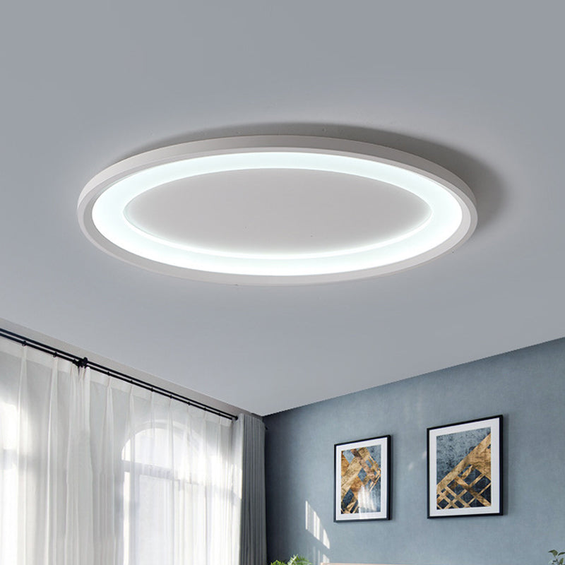 Minimalist Iron Flush Mount Ceiling Light Fixture - Elliptical Thin Bedroom Led Flushmount