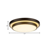 Vintage Dual-Layered Iron Led Ceiling Light In Black For Living Room - 11/16/19.5 W