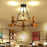 Yellow Farmhouse Chandelier: 9-Bulb Iron Pendant Ceiling Light With Jute Rope