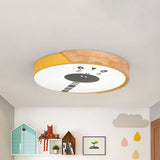 Acrylic Led Flushmount Lighting - Macaroon Ring With Giraffe Pattern Pink/Yellow/Blue 12/16 Width
