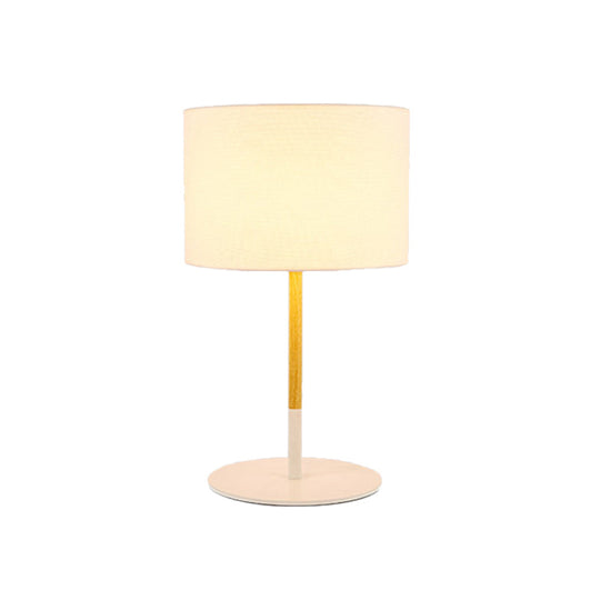 Lillian - Éclairage de table de nuit avec abat-jour tambour en tissu Countryside