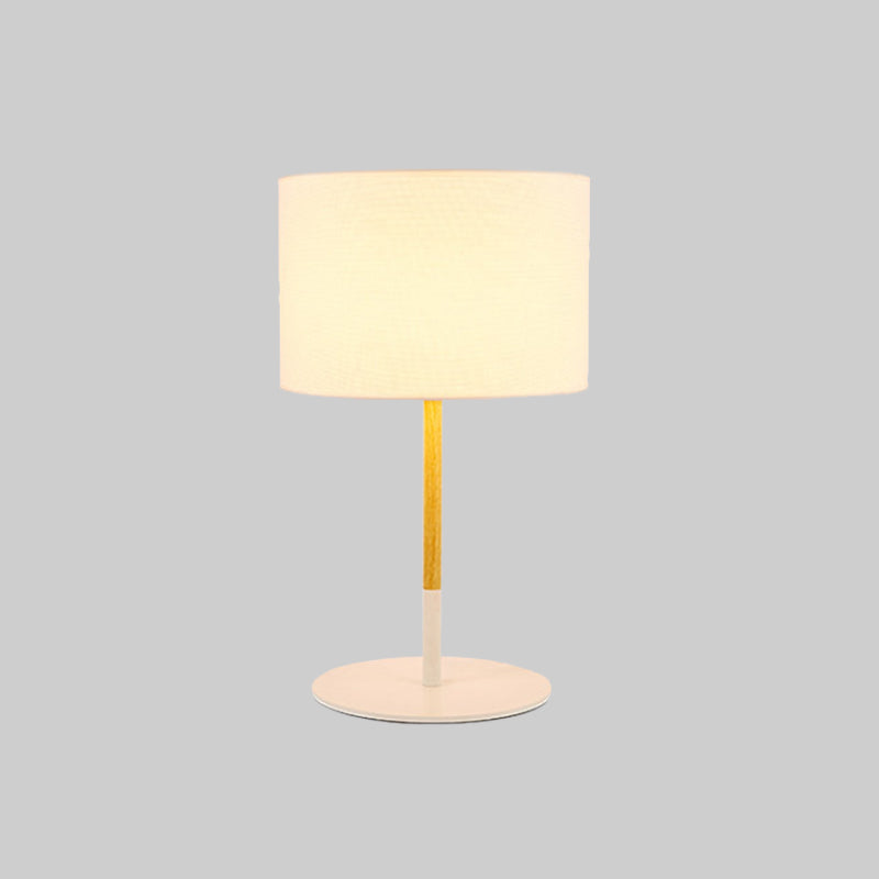 Lillian - Éclairage de table de nuit avec abat-jour tambour en tissu Countryside