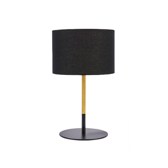 Lillian - Éclairage de table de nuit avec abat-jour tambour en tissu Countryside