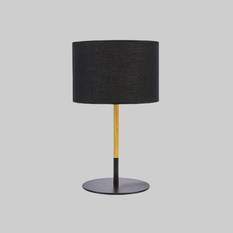 Lillian - Éclairage de table de nuit avec abat-jour tambour en tissu Countryside