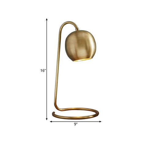 Golden Metallic Colonial Nightstand Night Light With Circle Base