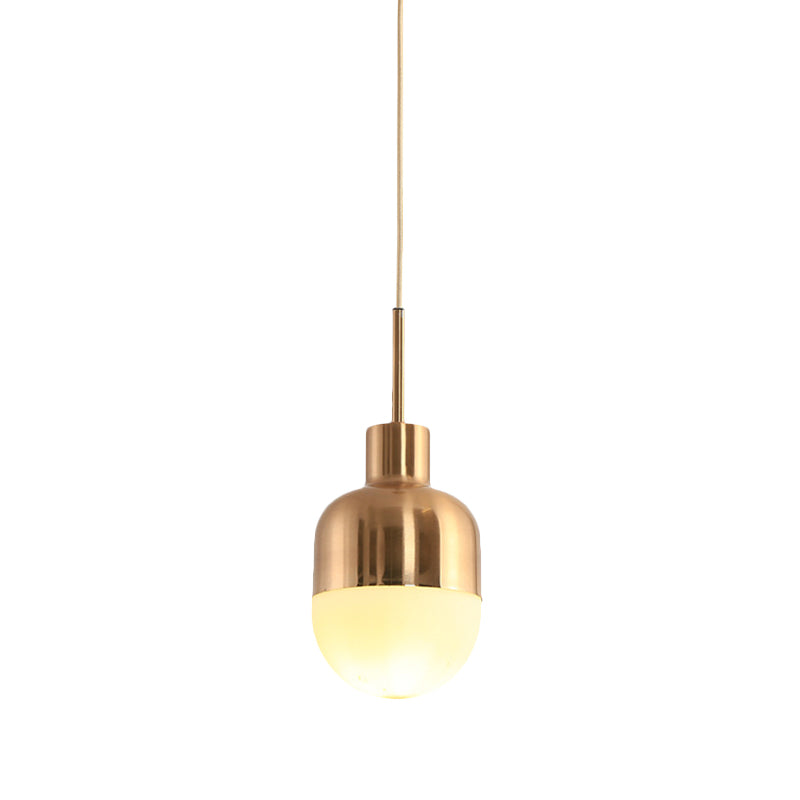 Gold Finish Frosted Glass Pendulum Hanging Light - Simple And Elegant Design