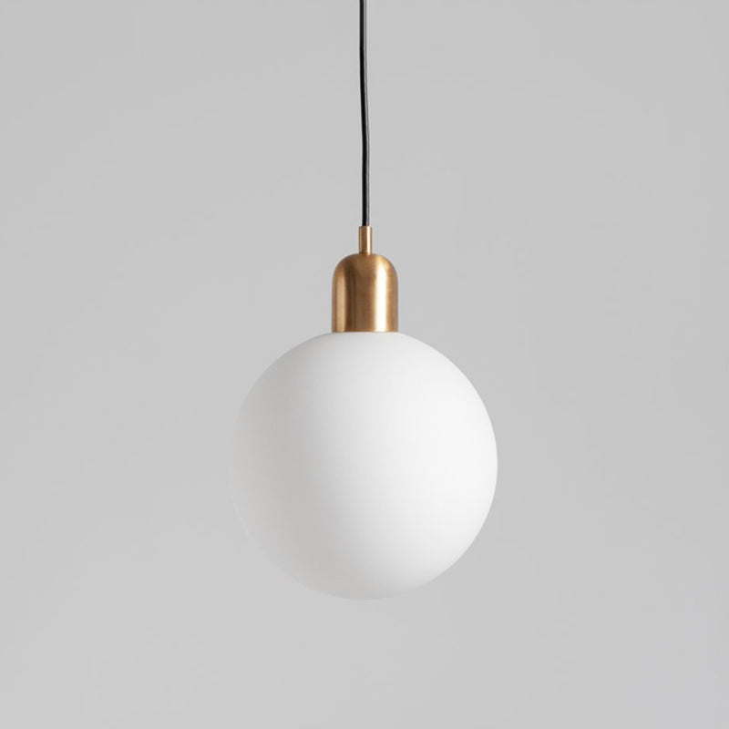 Sleek Opal Glass Drop Pendant Ceiling Light With Red/White/Green Cap
