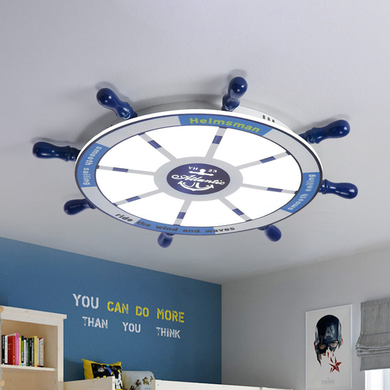 Led Blue Flush Light Fixture For Nursery – Acrylic Rudder Mount Spotlight Mediterranean Style