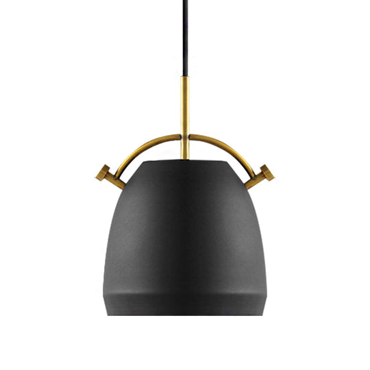Retro Dome Shade Hanging Ceiling Light - Stylish Metal Pendant Lamp In Black/White 10/11/13 Width