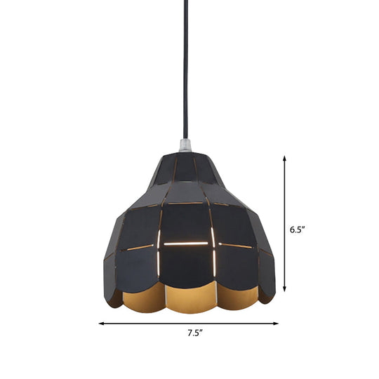 Modern Nordic Metal Pendant Light - Black/Gray/White/Yellow/Blue Folded Design 1 Dining Room