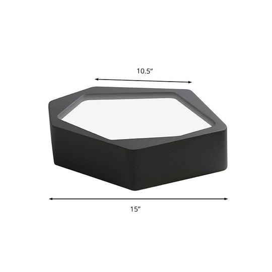 Honeycomb Flush Mount Lamp - Nordic Black/White Led Ceiling Light For Hallway