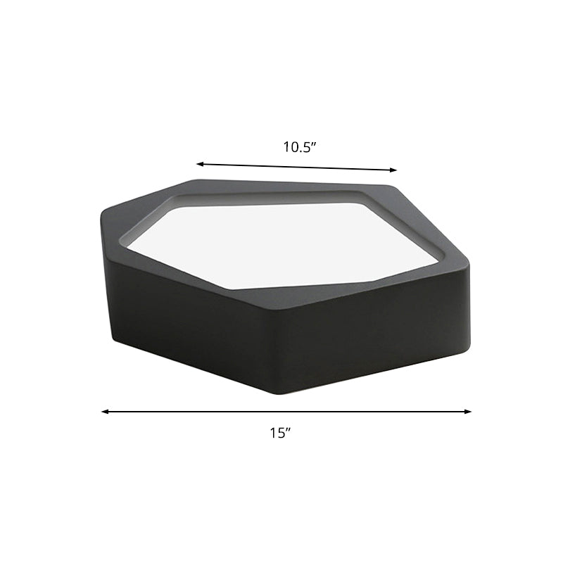 Honeycomb Flush Mount Lamp - Nordic Black/White Led Ceiling Light For Hallway