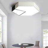 Modern Black And White Hexagon Ceiling Light Acrylic Shade Mount Fixture 11/15/19 Dia - Perfect For