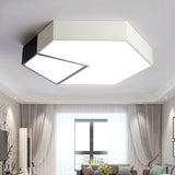 Modern Black And White Hexagon Ceiling Light Acrylic Shade Mount Fixture 11/15/19 Dia - Perfect For