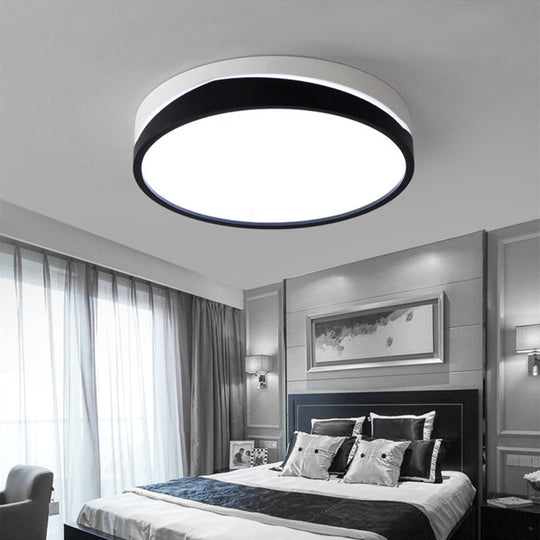 Nordic Drum Ceiling Mounted Led Flush Mount Light 16’/19.5’ Dia With Acrylic Diffuser -