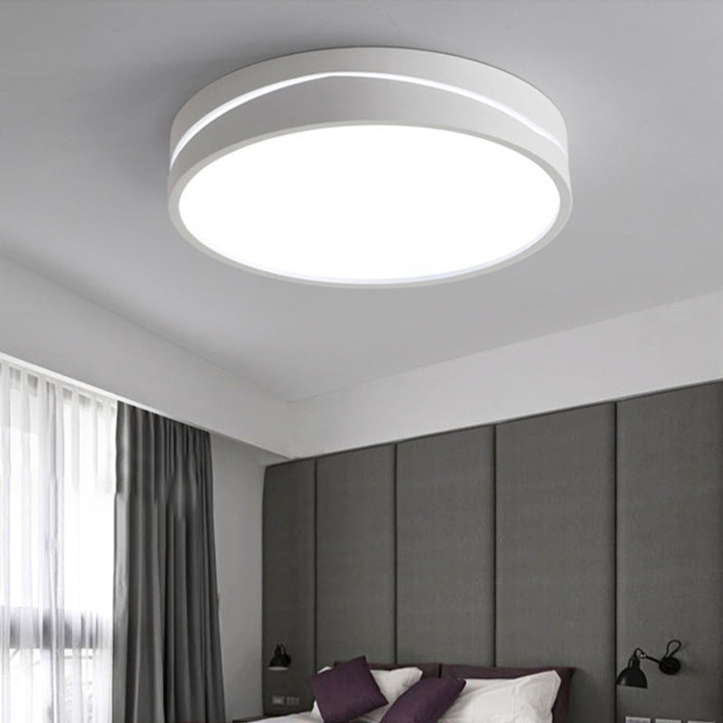 Nordic Drum Ceiling Mounted Led Flush Mount Light 16’/19.5’ Dia With Acrylic Diffuser -