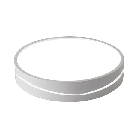 Nordic Drum Ceiling Mounted Led Flush Mount Light 16/19.5 Dia With Acrylic Diffuser - Black/White