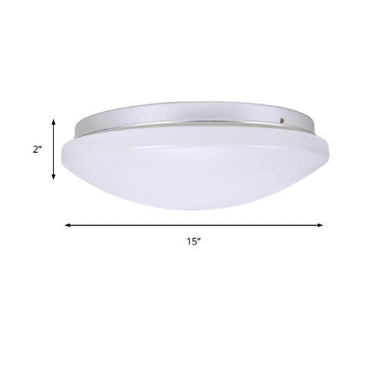 Minimalist Circular White Ceiling Light Fixture With Acrylic Shade - Sizes Available