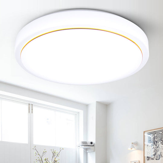 Metal Led Ceiling Light Fixture With Acrylic Shade For Hallway - Warm/White 7.5’/9’/12’ Dia