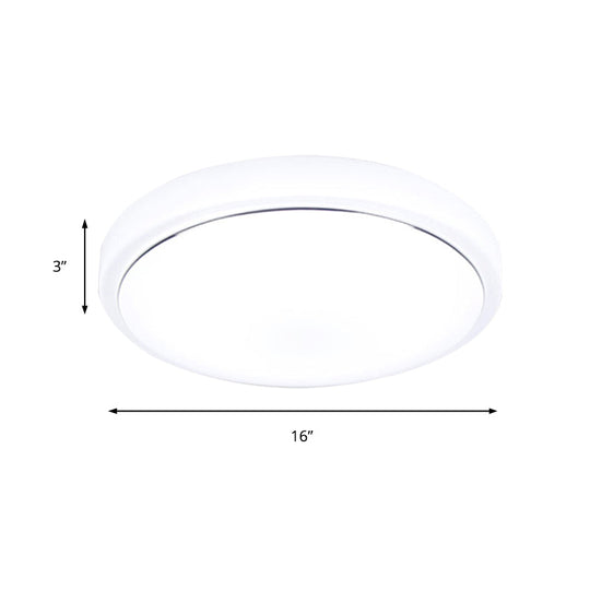 Metal Led Ceiling Light Fixture With Acrylic Shade For Hallway - Warm/White 7.5/9/12 Dia