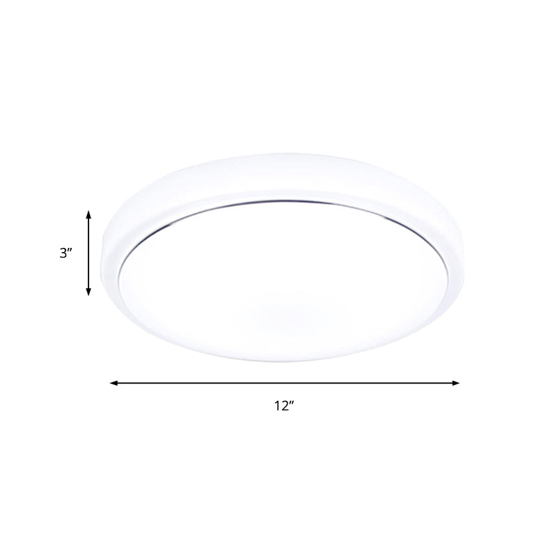 Metal Led Ceiling Light Fixture With Acrylic Shade For Hallway - Warm/White 7.5/9/12 Dia