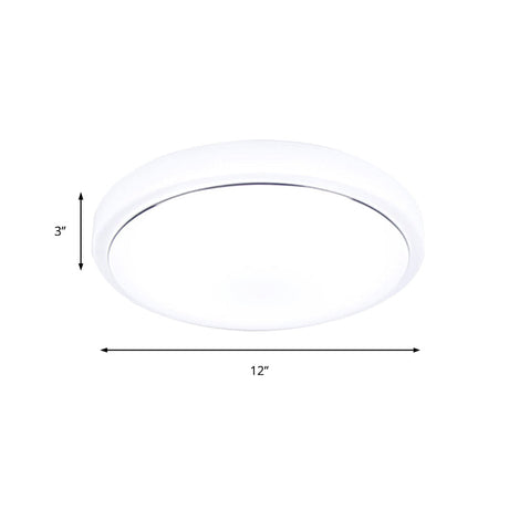 Metal Led Ceiling Light Fixture With Acrylic Shade For Hallway - Warm/White 7.5/9/12 Dia