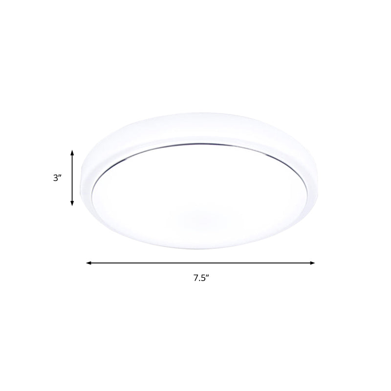 Metal Led Ceiling Light Fixture With Acrylic Shade For Hallway - Warm/White 7.5/9/12 Dia