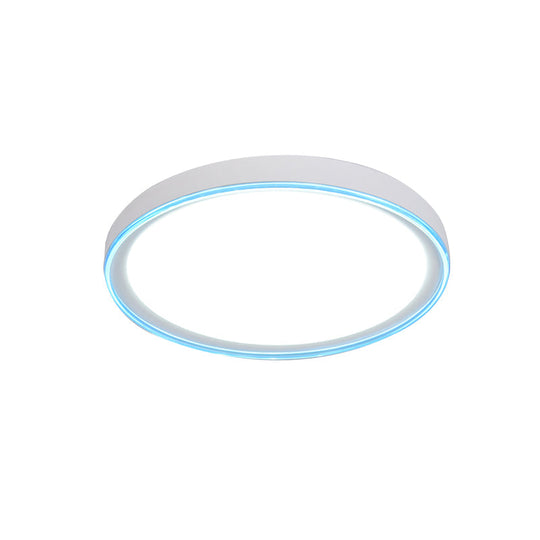 16’/19.5’ Nordic Metal Round Flush Light With Acrylic Shade - White/Pink/Yellow Led Ceiling