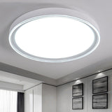 16/19.5 Nordic Metal Round Flush Light With Acrylic Shade - White/Pink/Yellow Led Ceiling Fixture