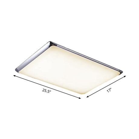 Modern Silver Flush Light With Led And Acrylic Shade For Living Room 25.5/36 Wide