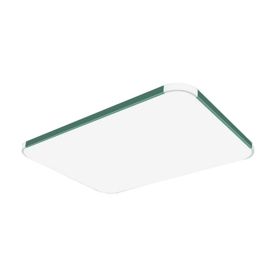 Geometric Led Flush Mount Lamp In Macaron Colors - 12’/15’/17’ Wide