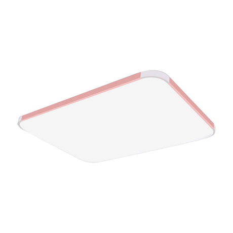Geometric Led Flush Mount Lamp In Macaron Colors - 12/15/17 Wide