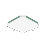 Geometric Led Flush Mount Lamp In Macaron Colors - 12/15/17 Wide