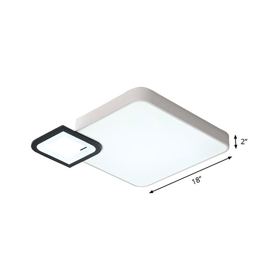 Modern Metal Flush Mount Ceiling Light For Living Room - White/Black Led Warm/White 18’/21.5’ Wide