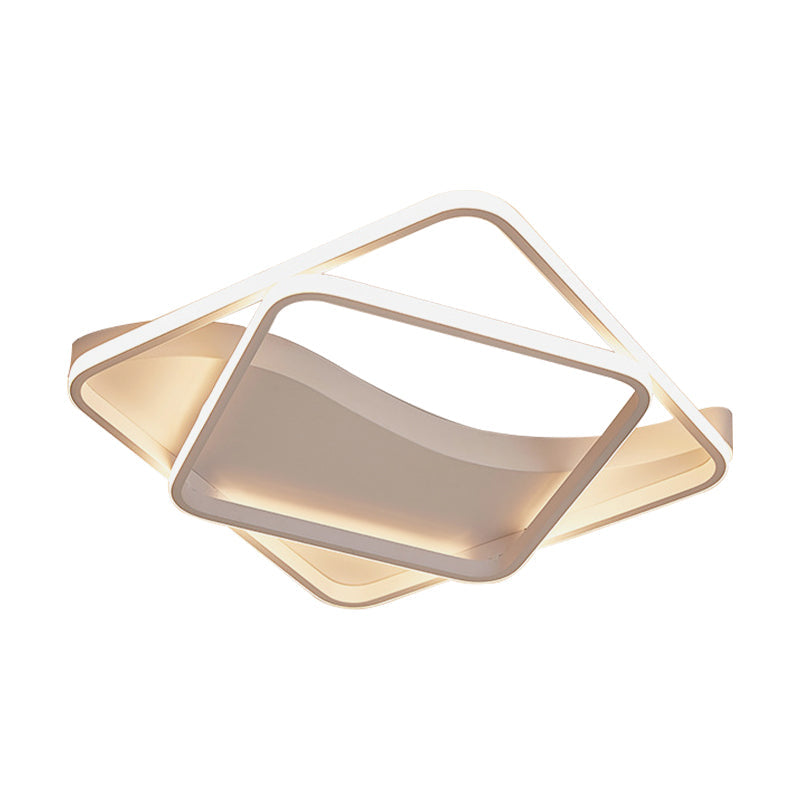 Led Bedroom Ceiling Lamp With Acrylic Shade: Warm/White Light White/Brown Design