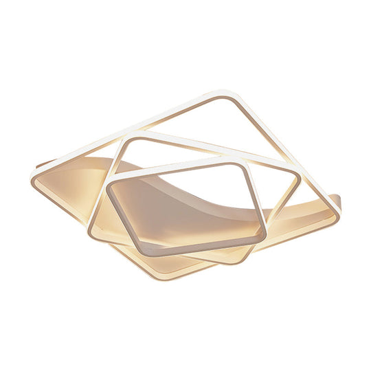 Led Bedroom Ceiling Lamp With Acrylic Shade: Warm/White Light White/Brown Design